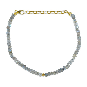 Labradorite <b>Beaded</b> <b>Bracelet</b>, Natural Gemstone Jewelry, Grey Gemstone <b>Bracelet</b>, Healing Crystal <b>Bracelet</b>, Dainty Boho <b>Bracelet</b> - Product Image 1