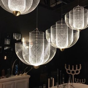 Lámpara de Araña de Malla de Hierro Forjado de Diseño Nórdico Italiano, Arte Único de Sombra y Luz, Accesorio Decorativo para Comedor y Hogar - Product Image 2