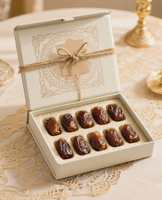 Boîte d'emballage personnalisée robuste pour dattes du Ramadan avec nœud, estampage à chaud et aimant, en carton