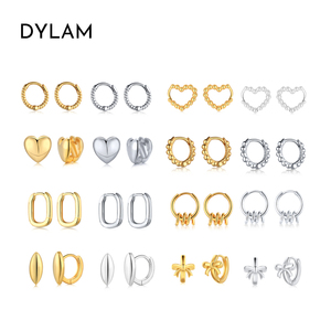 Aretes de <span class=keywords><strong>Plata</strong></span> de Ley 925 Hipoalergénicos Dylam, Material Seguro para Bebés, Aretes de Zirconia Redondos Transparentes para Bebés - Product Image 2