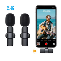 Microphone Lavalier Sans Fil Professionnel K9 Mini Portable en Métal 1 Émetteur 2 Récepteurs avec Fonction d'Enregistrement et Réduction du Bruit Compatible Téléphone