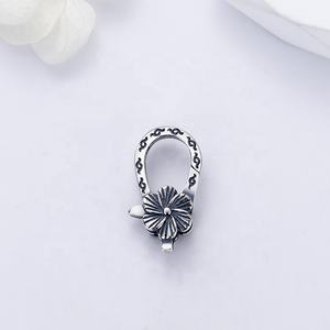 <span class=keywords><strong>Wonderfit</strong></span>-broche de plata con forma de flor hecho a mano, cierre de Plata de Ley 925 oxidado, langosta, garra, cierre para pulsera - Product Image 2