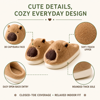Chaussons d'intérieur personnalisés en peluche Capybara à fermeture éclair mi-mollet, toutes saisons, pour garçons 0-6 mois, avec logo personnalisé et emballage cadeau