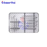 Boîte de stérilisation vétérinaire, 330*225*100mm, boîte perforée pour autoclave d'instruments orthopédiques de base avec plateau en silicone pour instruments