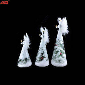 Ornement en verre fait à la main <span class=keywords><strong>Ange</strong></span> <span class=keywords><strong>de</strong></span> Noël à LED avec des ailes en <span class=keywords><strong>fibre</strong></span> <span class=keywords><strong>optique</strong></span> - Product Image 5