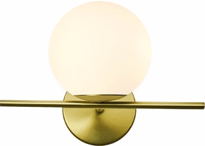 Unique Style Antique Brass With Milky White Glass <strong>Shade</strong> IP44 LED <strong>Bathroom</strong> Wall <strong>Lamp</strong> - Product Image 2