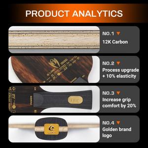 Raquette de tennis de table d'entraînement en fibre de carbone 9 couches OEM à prix d'usine avec caoutchouc à picots pour le ping-pong - Product Image 5