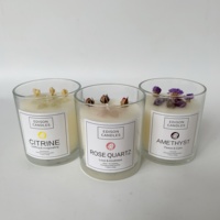 2025 gros luxe marbre cristal infusé gemme fleur sèche cire de soja bougie aromathérapie bougies parfumées à la main décor à la maison cadeau