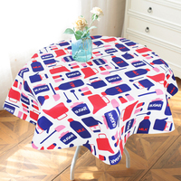 Nappe de Noël OEM ODM en PEVA avec envers en flanelle - Housse de table ronde imperméable à imprimé de Noël, vente en gros pour les marchés américain et européen, approvisionnement en vrac