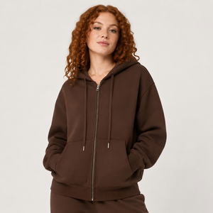Sweat-shirt à capuche unisexe avec fermeture éclair intégrale, doux, avec poche kangourou avant, coupe ample, décontracté, pour le voyage, en stock dans l'entrepôt américain - Product Image 5
