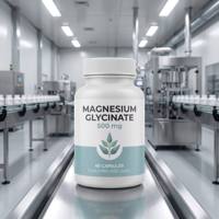 Kapsul Magnesium Glycinate Label Pribadi OEM, Suplemen Magnesium Bisglycinate untuk Mendukung Tidur dan Pemulihan Otot