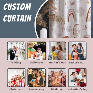 Rideaux Personnalisés avec Photo et <span class=keywords><strong>Texte</strong></span> Rideaux Occultants pour Salon Chambre Bureau Décoration - Product Image 6