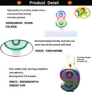 Velas de Cumpleaños Coloridas con Números del 0 al 9, Velas Digitales de Cera de Parafina con Soporte para Niños y Adultos para Fiestas de Año Nuevo - Product Image 2