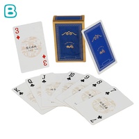 Jeu de cartes personnalisé sur le thème de la culture chinoise, boîte bleue avec feuille d'or, cartes de poker sur le thème de l'histoire traditionnelle