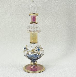 Egyptische Parfumfles Geavanceerde Handgemaakte 10 Cm Essence Oliefles Gesneden Met Fijne Gouden Rand Glazen Decoratie Parfumfles - Product Image 3