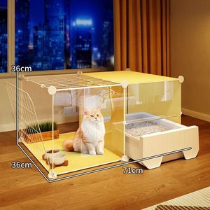 Lồng thú cưng bằng nhựa chắc chắn, thân thiện với môi trường, có nhà vệ sinh tích hợp, dành cho căn hộ nhỏ sử dụng trong nhà - Product Image 6