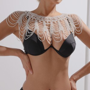 أزياء المرأة لؤلؤ سلسلة الجسم الصدرية مثير سلسلة الجسم الكتف قلادة الأزياء والمجوهرات المعرض المجوهرات - Product Image 5