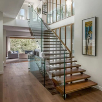 Escalier en verre PRIMA Fashion avec design cantilever dissimulé pour l'intérieur de la maison