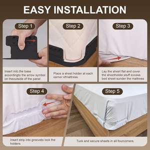 Lock <b>Bed</b> Sheet Straps Holder with <b>Adjustable</b> Height Position Upgraded Open Corner Holders Keep Sheets Firm & Tight - Product Image 6