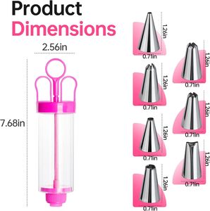 Injecteur à œufs farcis, outil de décoration d'œufs, injecteur de garniture pour pâtisserie avec 7 embouts de pâtisserie en acier inoxydable, outil de décoration d'œufs - Product Image 2
