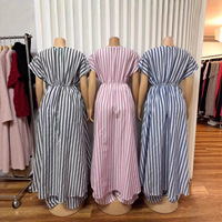 Ensemble trois pièces élégant à manches courtes, imprimé rayé, col en V, boutonnage frontal, style européen et américain, nouvelle collection transfrontalière 2026