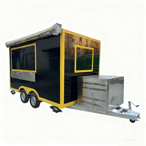 Commercial Towable Stainless Steel 4-Wheel 13ft Food Cart with Optional <b>Refrigerator</b> for Dessert and Ice Cream Mobile Vending - Product Image 4