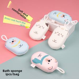 Esponja de Baño Ovalada de Estilo Moderno con Forma de Dibujos Animados, Suave y Espumosa para Limpiar al Bebé, Esponja de Baño de Algodón para Frotar la Piel del Bebé - Product Image 2