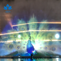 Magnifique Fontaine Multimédia Extérieure avec Spectacle d'Eau, Musique, Laser et Écran de Projection Nocturne Coloré pour Projet de Tourisme Culturel