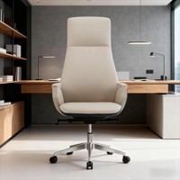 Chaise de bureau de direction ergonomique de luxe moderne en cuir, réglable électriquement avec accessoires de bureau