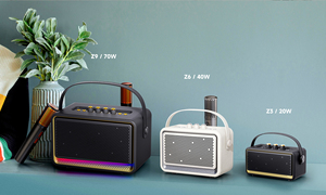 Tốt nhất bán 70 Wát Retro xách tay bluetooth đài phát thanh loa Phong Cách Cũ RGB LED chiếu sáng không dây hỗ trợ Aux USB micro và guitar - Product Image 6
