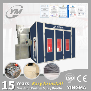 Cabine de peinture automobile électrique à économie d'énergie sans base au sol, ventilateur haute puissance, porte en acier à 3 volets, équipement de peinture automobile CE - Product Image 1