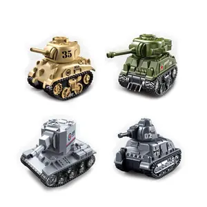 Groothandel Pull Back Gegoten Tank Speelgoed Q Versie Tank Militaire Speelgoed Set Legering Simulatie Tank 4Pcs