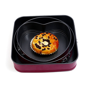 Three Piece Cake Mold <b>Set</b> <b>Square</b> And Round Baking Pan With Snap Closure For Cakes Bread Desserts 24cm 26cm 28cm - Product Image 1