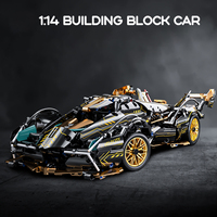 Precio de Fábrica, Kit de Modelo de Superauto de Bloques de Construcción 1:14, 973+ Piezas, Juguete de Ensamblaje de Auto de Carreras para Niños, Juego de Ladrillos Pequeños para Armar, Regalo para Niños