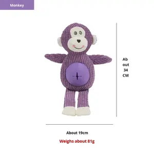 Yıkılmaz köpek oyuncak süper yumuşak peluş maymun büyük göbek çiğnemek dayanıklı Pet malzemeleri popüler hayvan şeklinde tasarım PP pamuk - Product Image 6