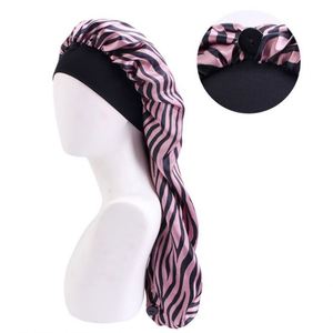 Bonnet long en satin large avec fermeture à bouton-pression, pour tresses longues, pour femme, plage, extérieur, usage quotidien, toutes saisons - Product Image 4