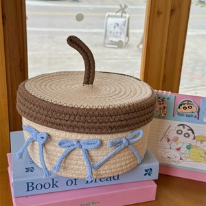 Panier de rangement en tissu de corde de coton pliable pour organiser les vêtements de bébé, décoratif <span class=keywords><strong>à</strong></span> la main, tissé, pour cadeaux - Product Image 2