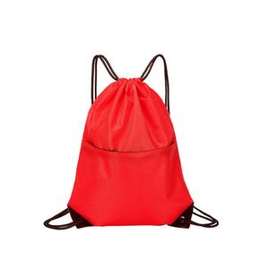 Customized Foldable <b>Drawstring</b> <b>Backpack</b> Polyester Waterproof Zipper Sport Fitness Bag - Product Image 2