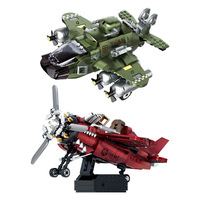 Bloques de Construcción de Aviones de Combate Retro de la Segunda Guerra Mundial F8102, Modelo de Avión Militar, Adornos Ensamblados para Niños