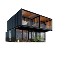 Luxe Moderne 20ft/40ft Pack Plat Conteneur En Bois Maisons Pliable Villa Petites Maisons Salle De Bains En Acier Garage Abri Carport Cuisine