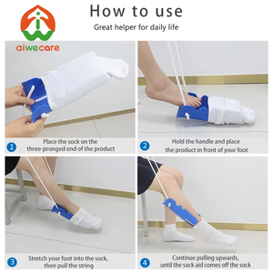 Aiwecare Aide <span class=keywords><strong>à</strong></span> la mise et au retrait des chaussettes <span class=keywords><strong>pour</strong></span> <span class=keywords><strong>personnes</strong></span> âgées - Aide <span class=keywords><strong>à</strong></span> la mise des bas sans se pencher avec poignées en mousse - Product Image 4