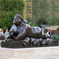 Outdoor große moderne Metall nackte Frau Statue Botero Bronze Fat Lady Art Skulptur