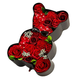 Handmade Rose Soap <b>Flower</b> Little <b>Bear</b> Gift Box New Year's Eve Creative Surprise Gift for Girlfriend Artificial <b>Flower</b> - Product Image 2