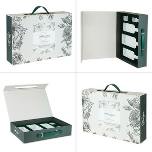 กระเป๋าใส่เอกสารสไตล์วินเทจไฮเอนด์กล่องของขวัญแบบพกพากันน้ำมีลายนูนฟองน้ำสำหรับบรรจุภัณฑ์กระดาษศิลปะ - Product Image 2
