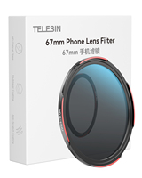 Filtre TELESIN pour téléphone portable et appareil photo, cadre en alliage d'aluminium, verre à haute transmission, filtre ND16 pour smartphone 67 mm