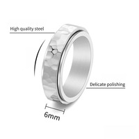 Nouvelle bague pour homme en acier inoxydable, motif marteau, nid d'abeille, motif de fosse lunaire, anti-ternissement, bijoux en gros MGJZ125