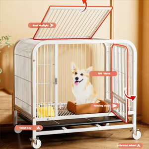 Customized Indoor Large Metal <b>Dog</b> Cage square Tube Wire <b>Dog</b> Cage Anti-impact <b>Dog</b> Cage with Tray for Easy Cleaning - Product Image 2