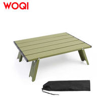 WOQI Table pliante portable pour barbecue de randonnée légère Table de pique-nique réglable Table de camping en plein air
