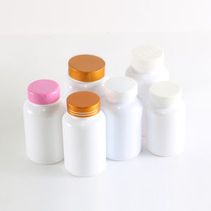 Envase de vitamina PET opaco personalizado 3,4 oz-17oz blanco brillante 34,5mm boca ancha electrochapado aprobado por la FDA para tabletas de calcio - Product Image 6