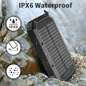 Power Bank <span class=keywords><strong>Solare</strong></span> 20000mAh con Caricatore Wireless e Indicatore LED, Doppia Porta USB, Batteria Portatile per Esterni e Viaggi - Product Image 2